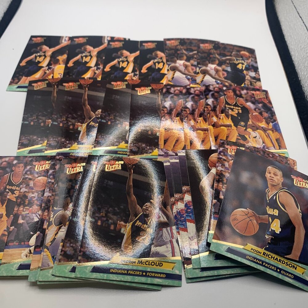 35ct 1992-1993 Ultra Fleer Indiana Pacers Trading Cards NRMT